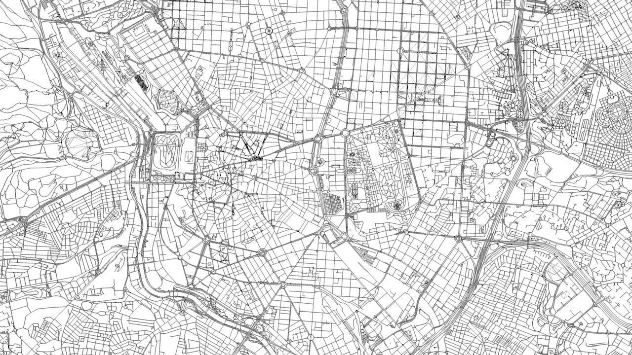 Madrid Road Network and Streets 3D model_8
