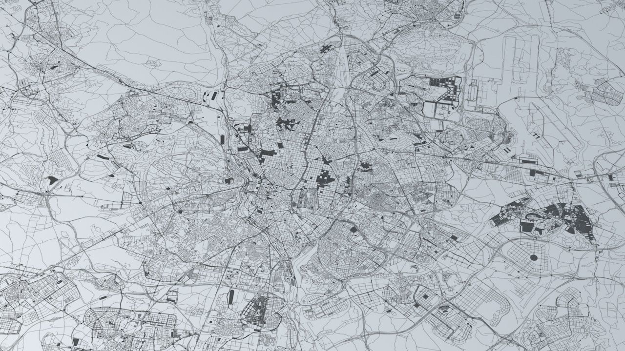 Madrid Road Network and Streets 3D model_1
