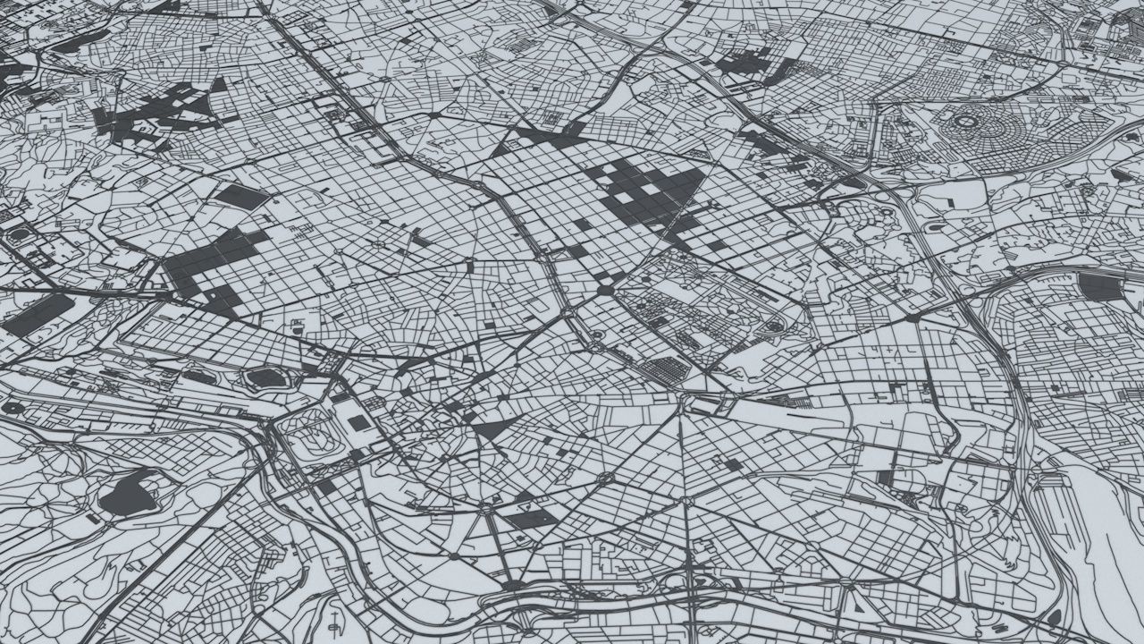 Madrid Road Network and Streets 3D model_4