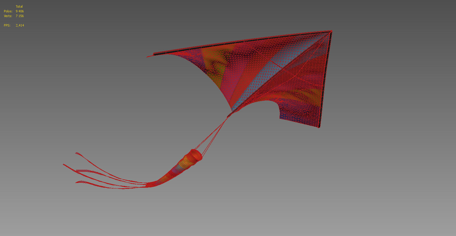 classic wind kite model 3D model_6