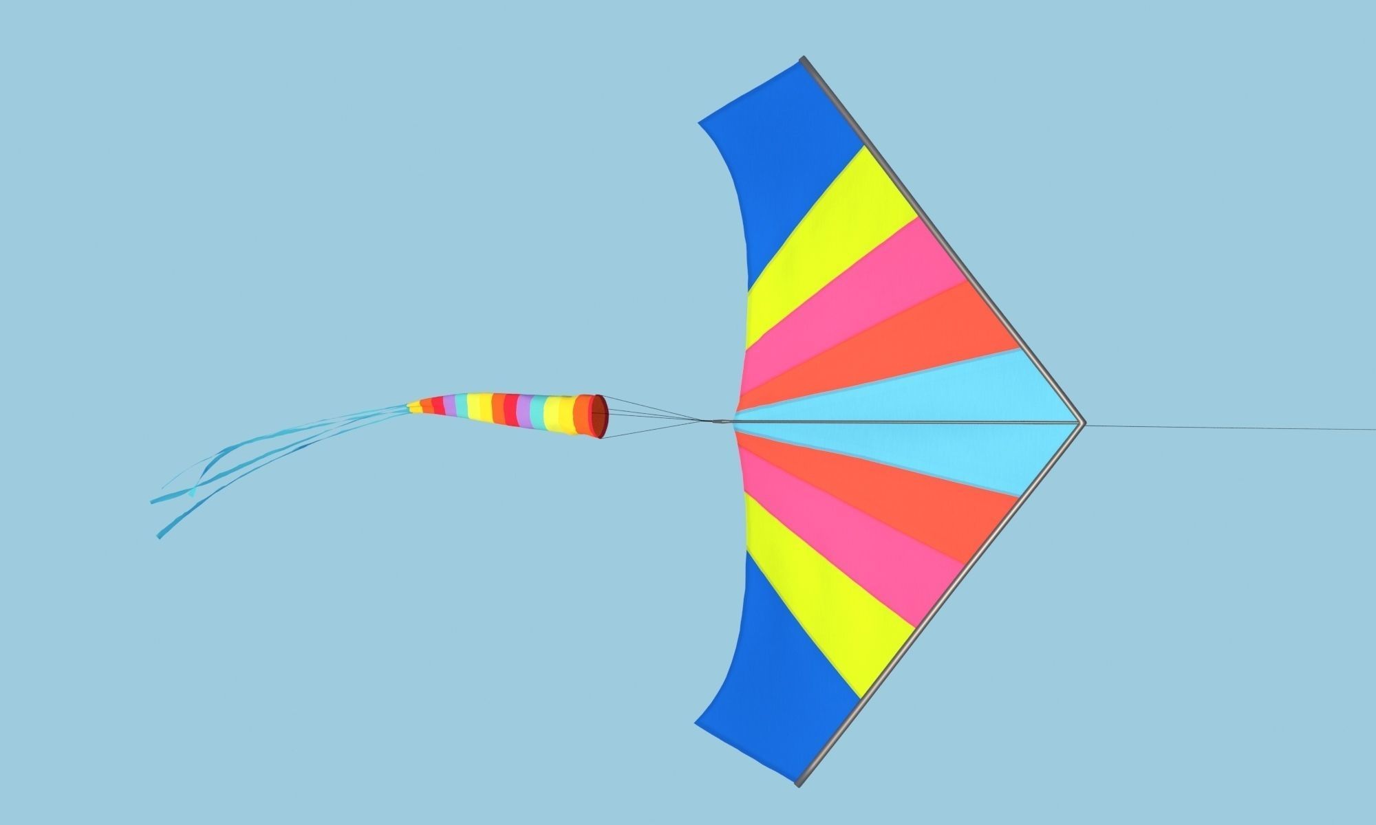 classic wind kite model 3D model_2