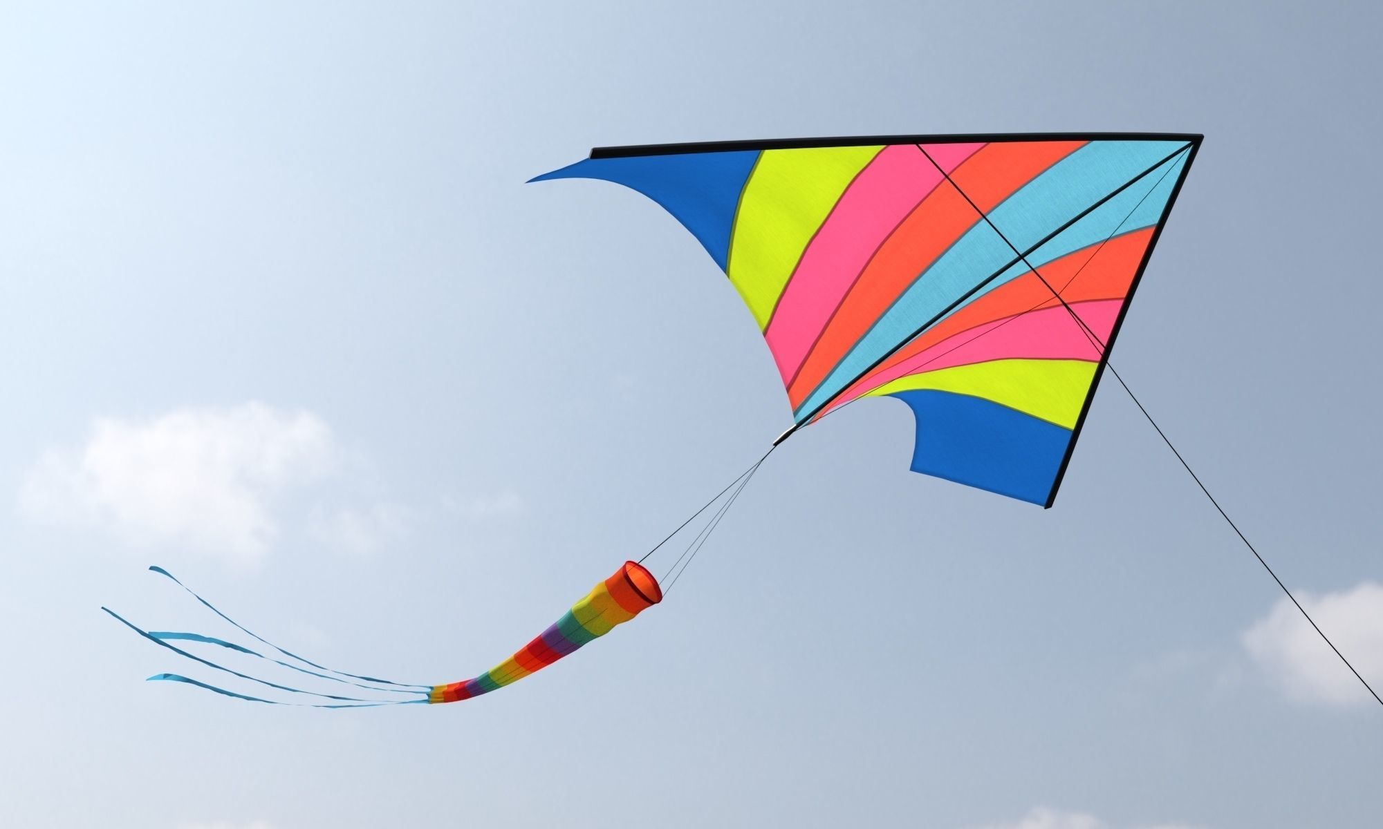 classic wind kite model 3D model_1