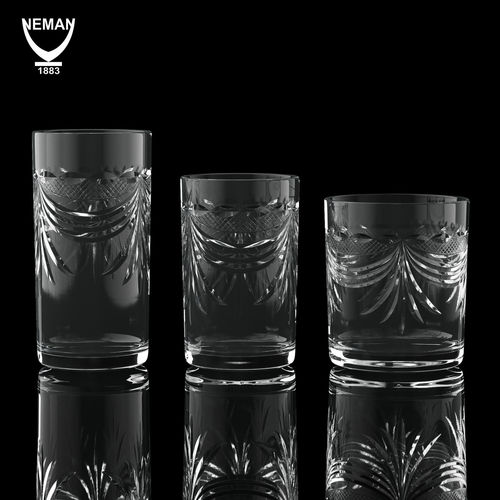 Set 5107-1 glass with design Low-poly 3D model