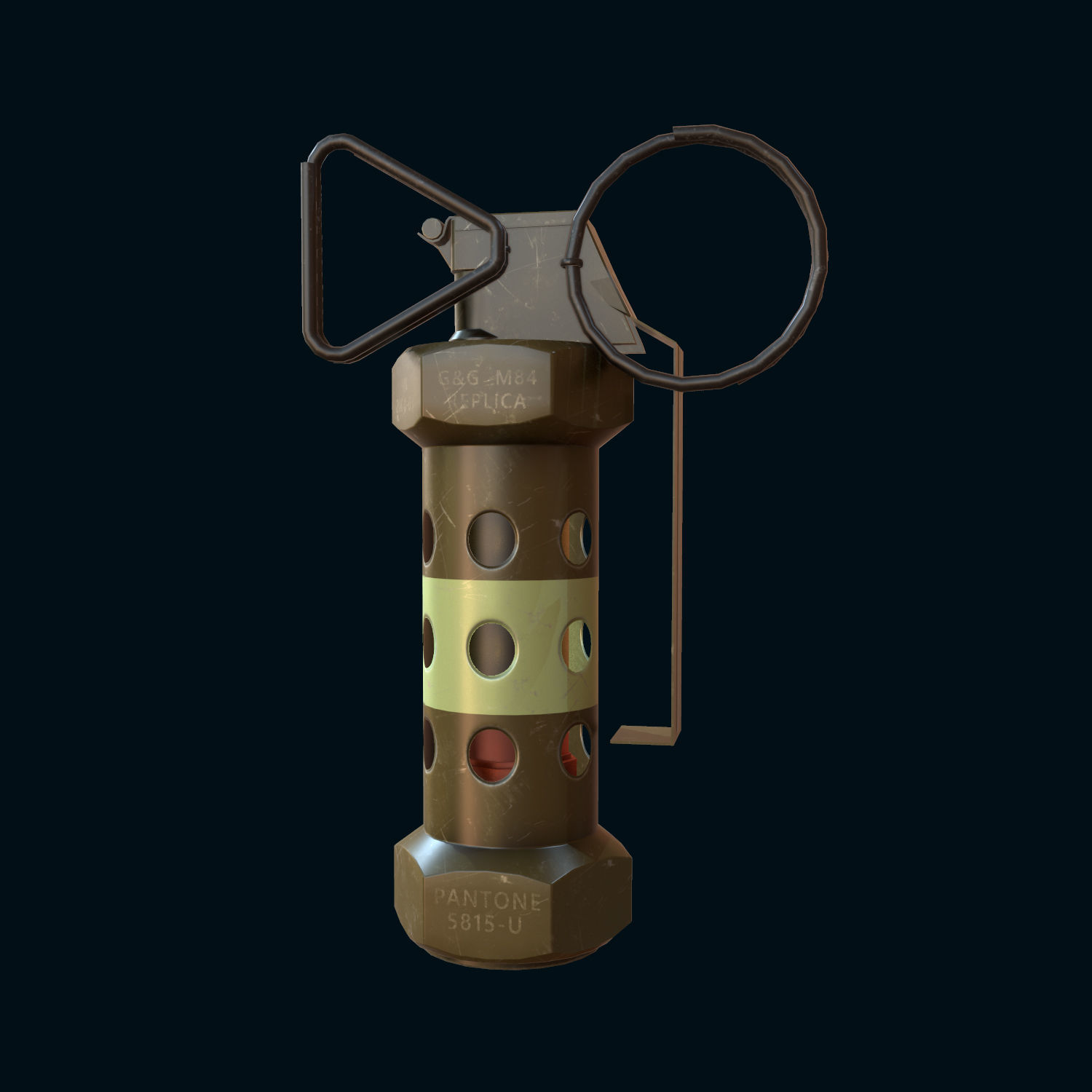 M84 Hand Grenade Bomb Gaming Model  Low-poly 3D model_4
