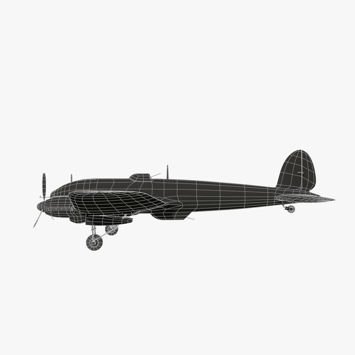 Heinkel He 111 6N-CK Low-poly 3D model_26