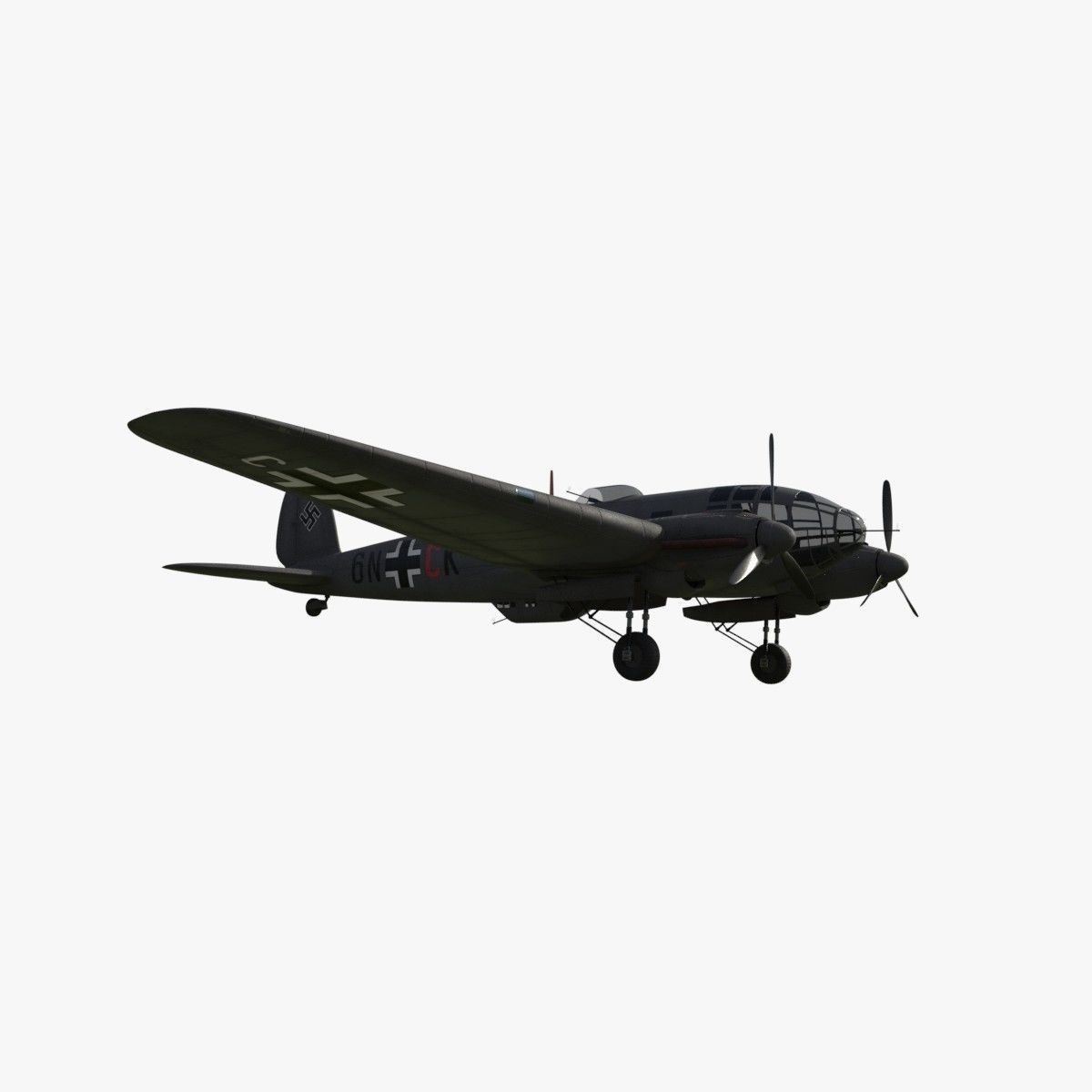 Heinkel He 111 6N-CK Low-poly 3D model_6