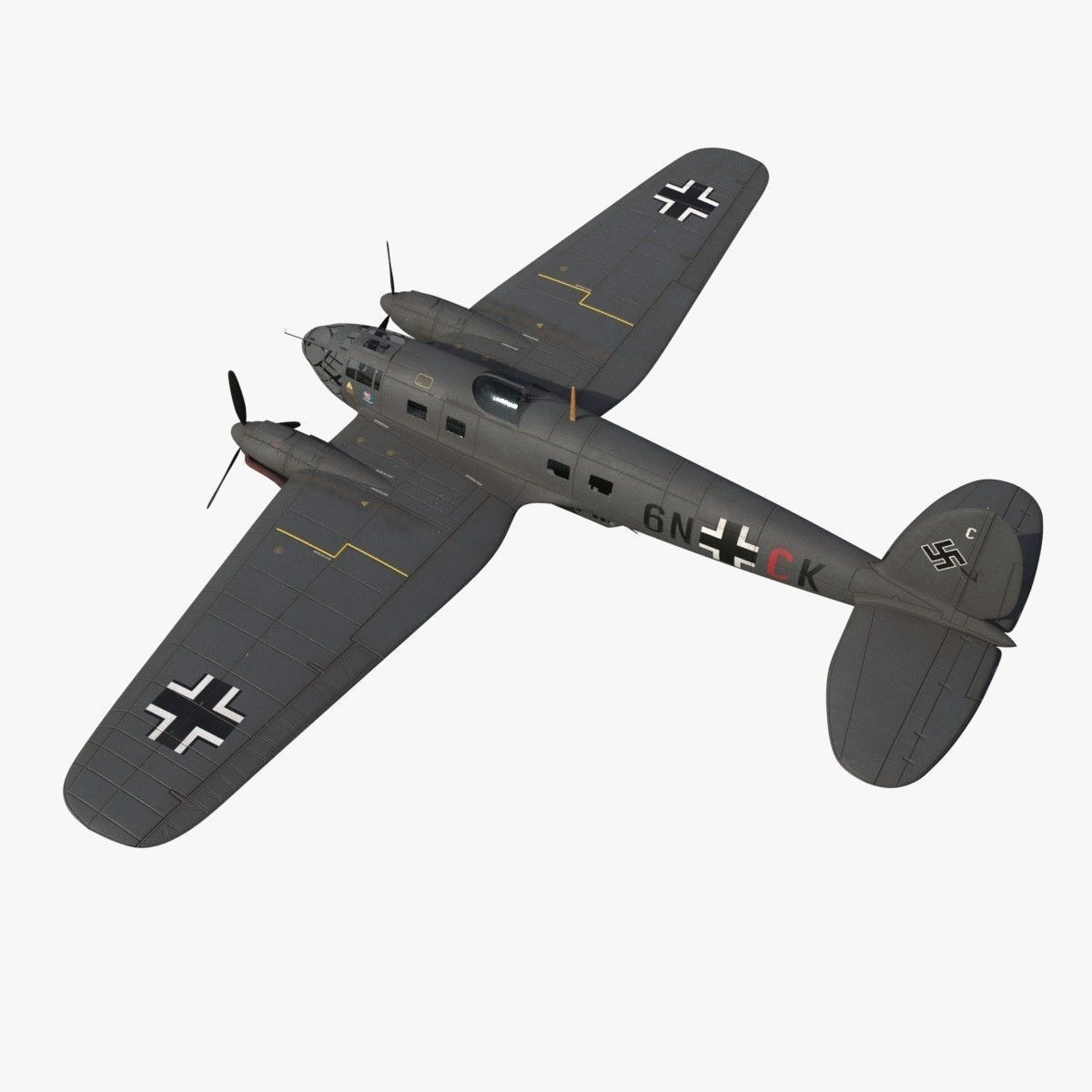 Heinkel He 111 6N-CK Low-poly 3D model_3