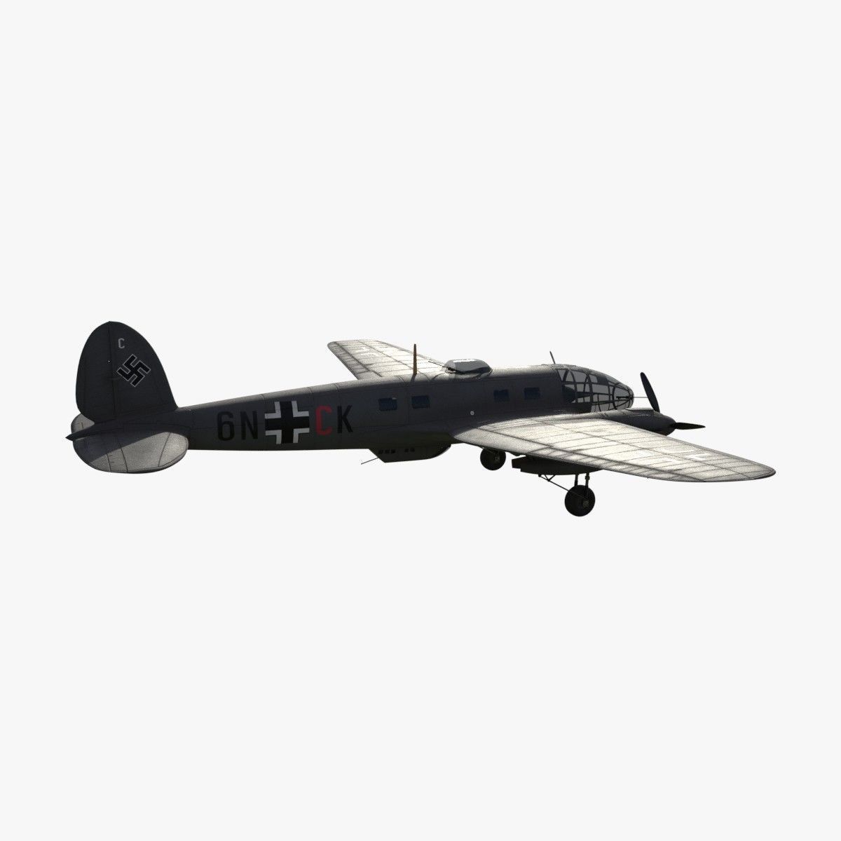 Heinkel He 111 6N-CK Low-poly 3D model_5