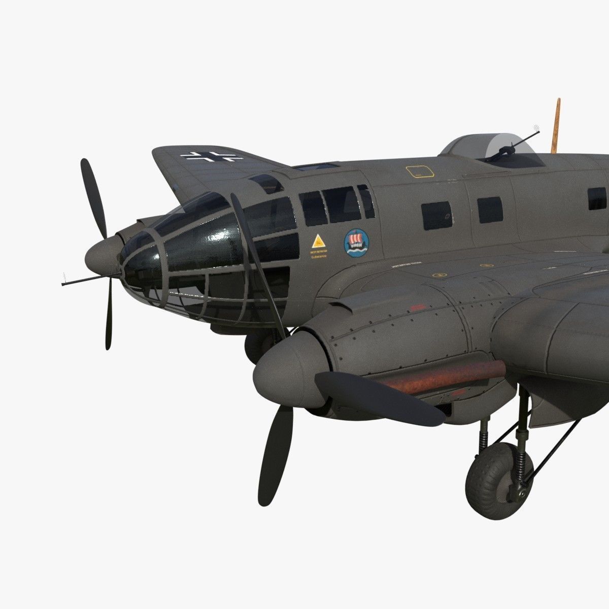 Heinkel He 111 6N-CK Low-poly 3D model_11