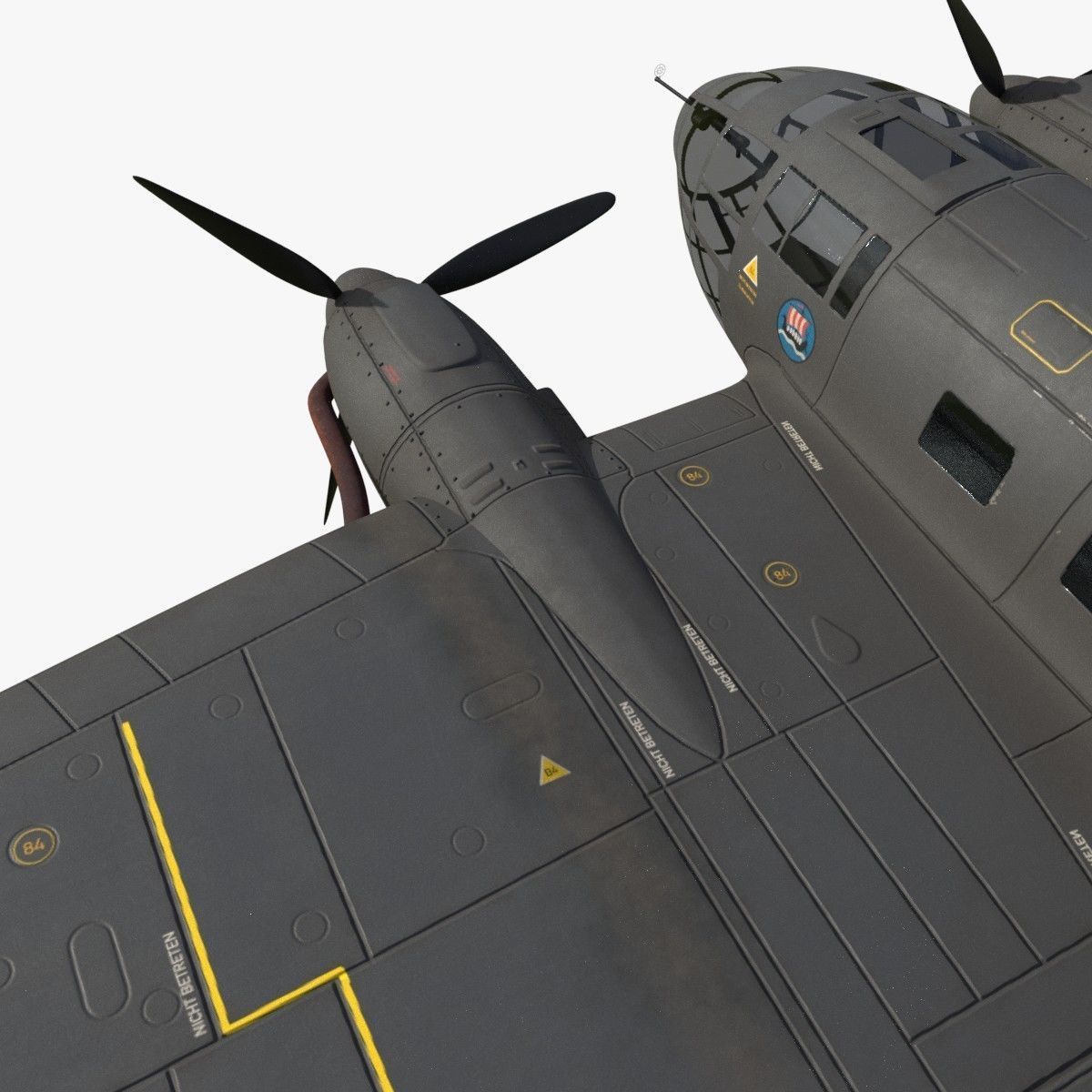 Heinkel He 111 6N-CK Low-poly 3D model_12