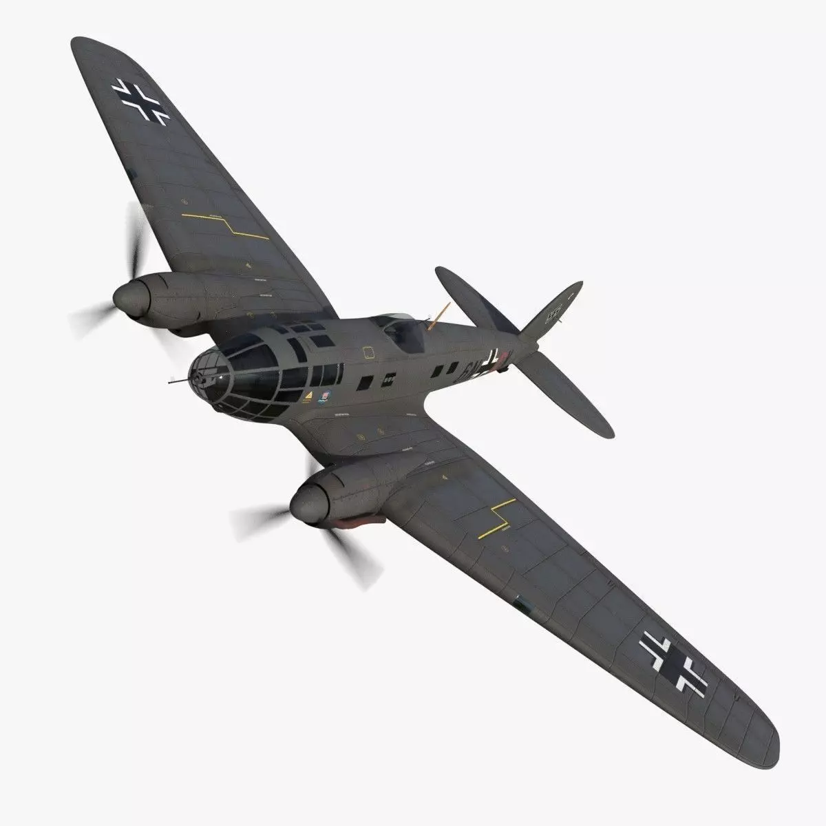 Heinkel He 111 6N-CK Low-poly 3D model_0