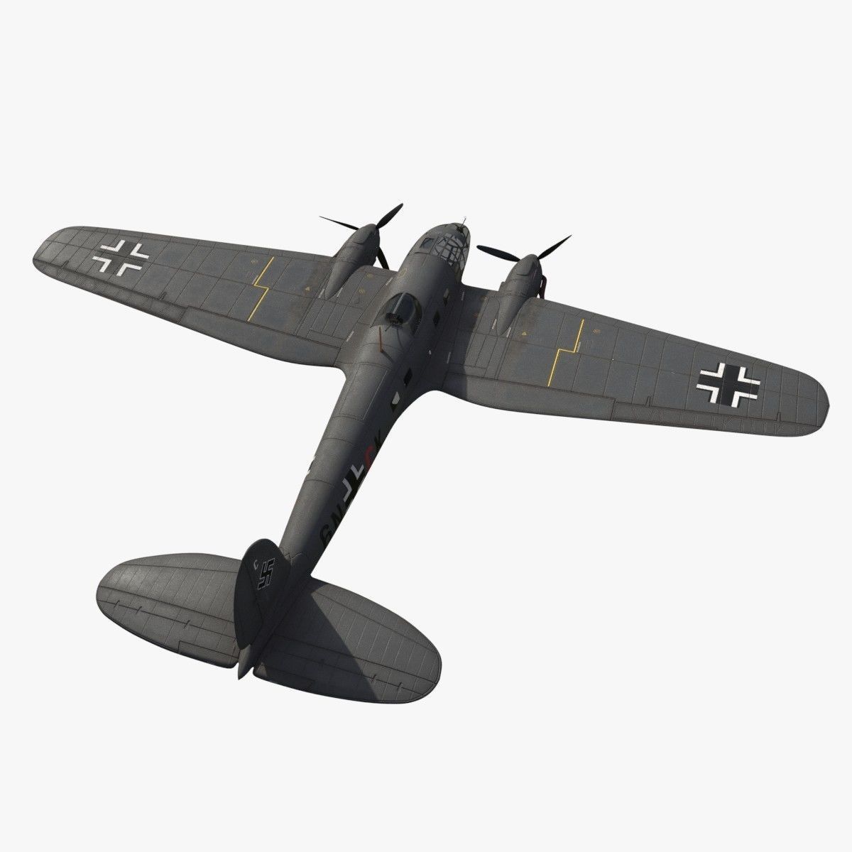 Heinkel He 111 6N-CK Low-poly 3D model_4