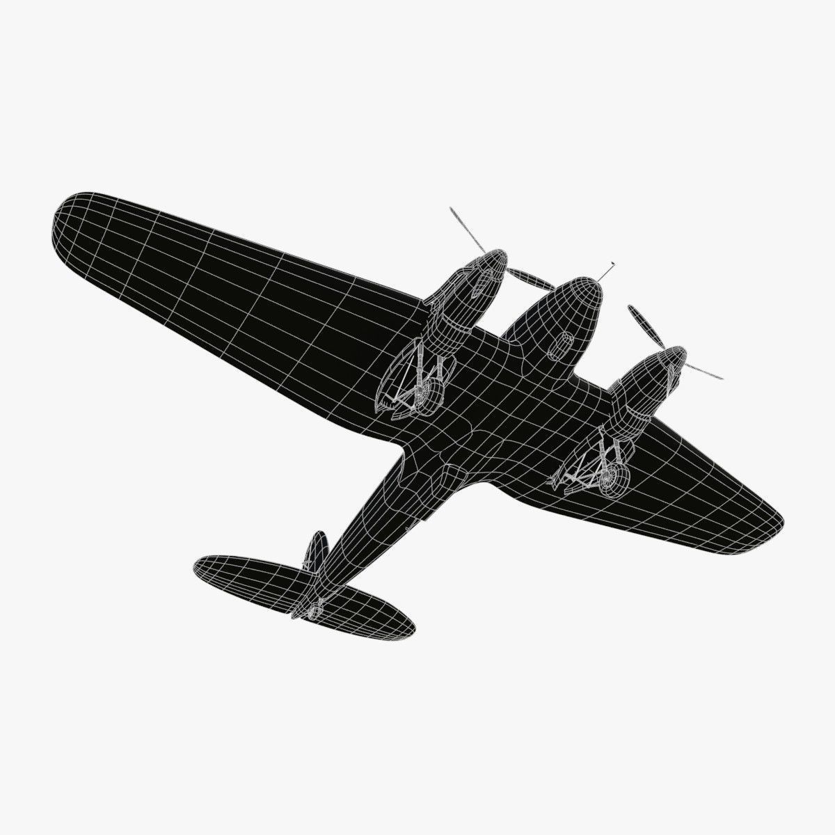 Heinkel He 111 6N-CK Low-poly 3D model_24