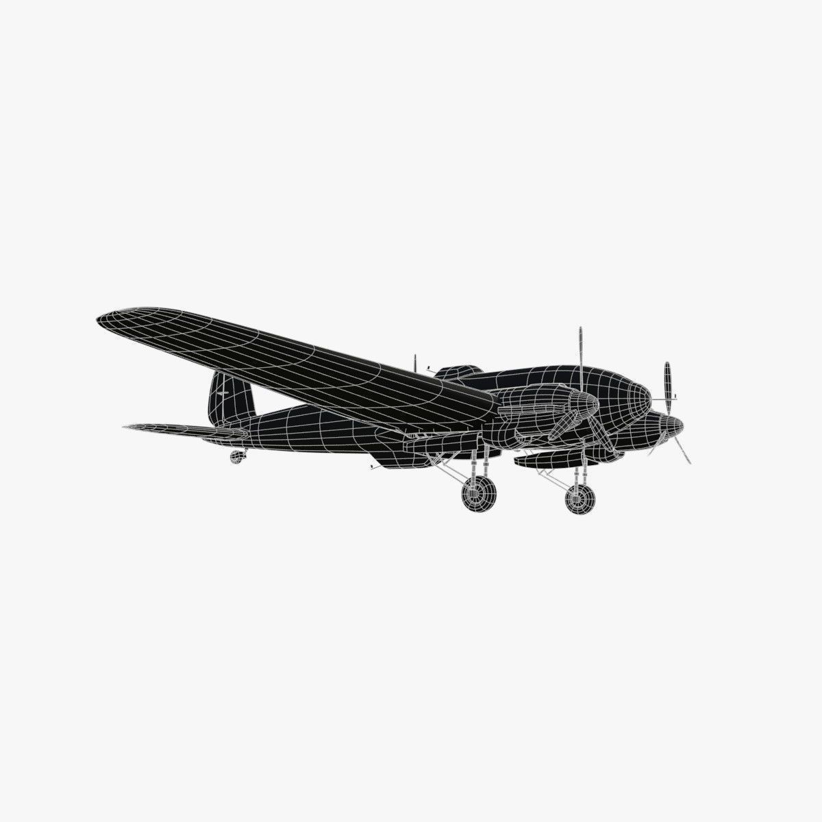 Heinkel He 111 6N-CK Low-poly 3D model_23