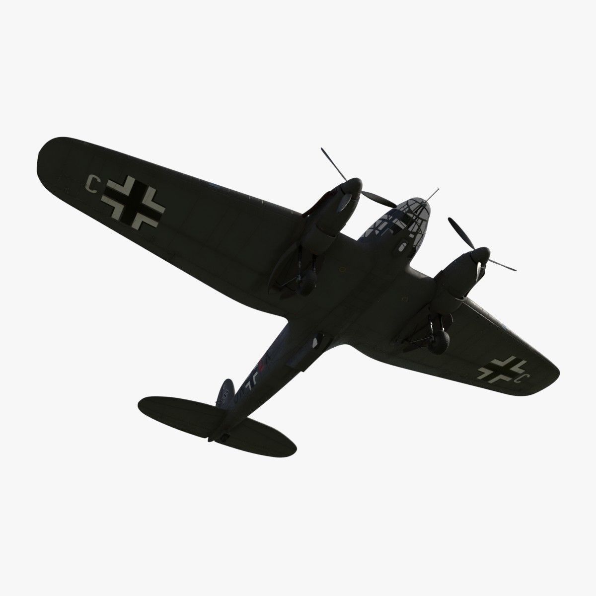 Heinkel He 111 6N-CK Low-poly 3D model_7