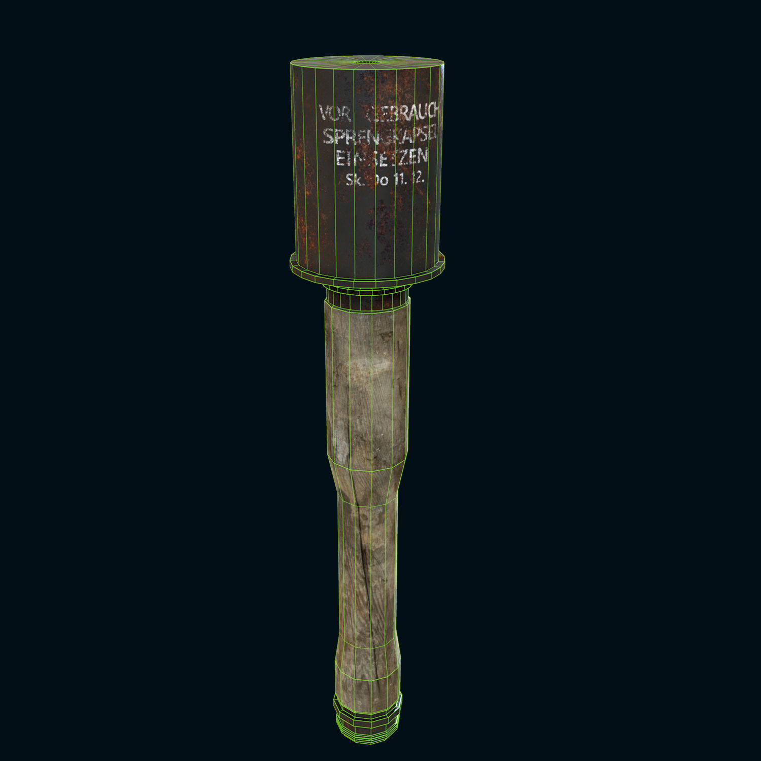 Stick Hand Grenade Bomb Gaming Model Low-poly 3D model_1
