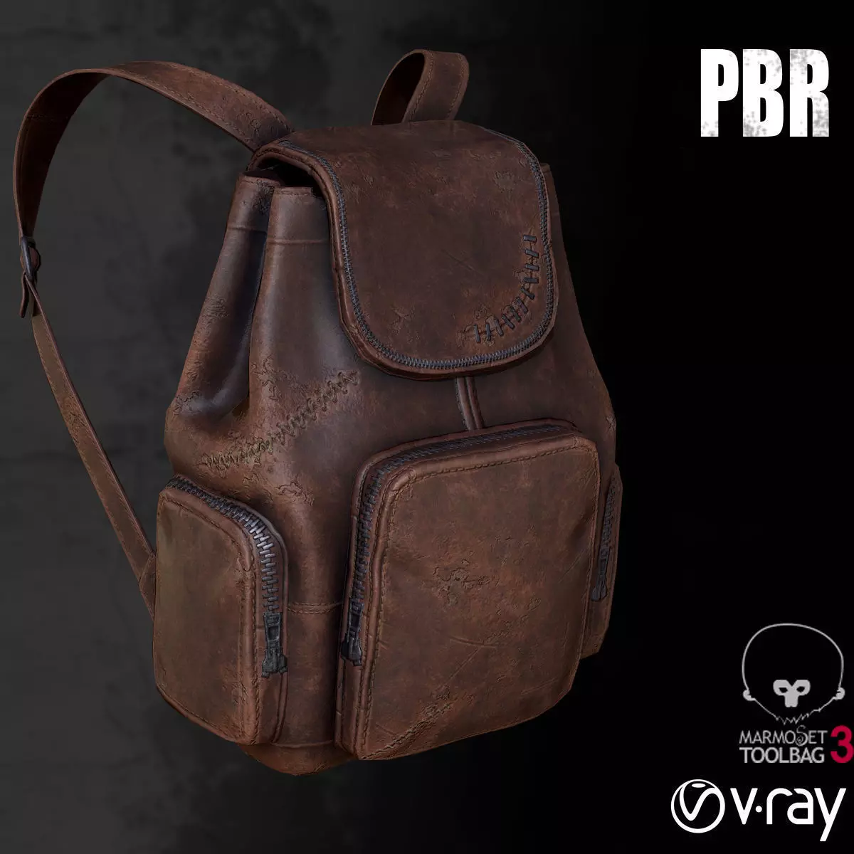 Backpack 001 Low-poly 3D model_0