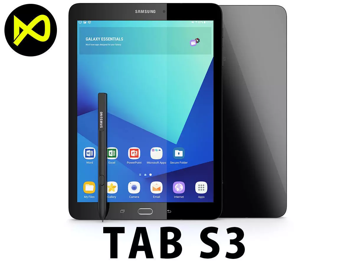 Samsung Tab S3 - New S-Pen Black 3D model_0