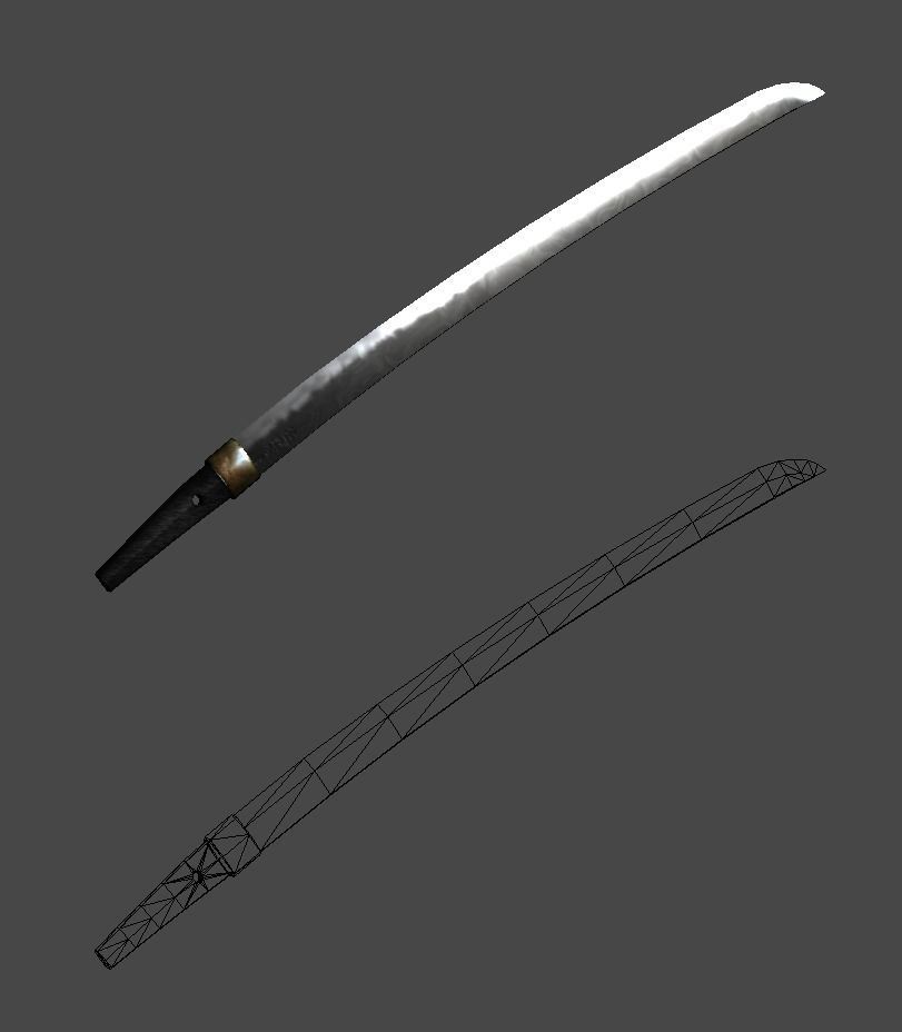 katana4 samurai sword Low-poly 3D model_5