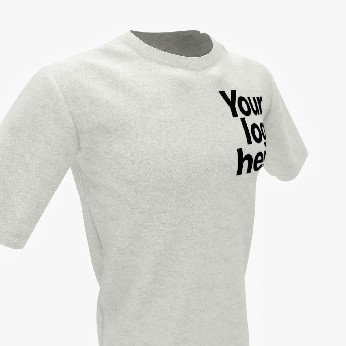 T-shirt with Your Logo 3D model_9