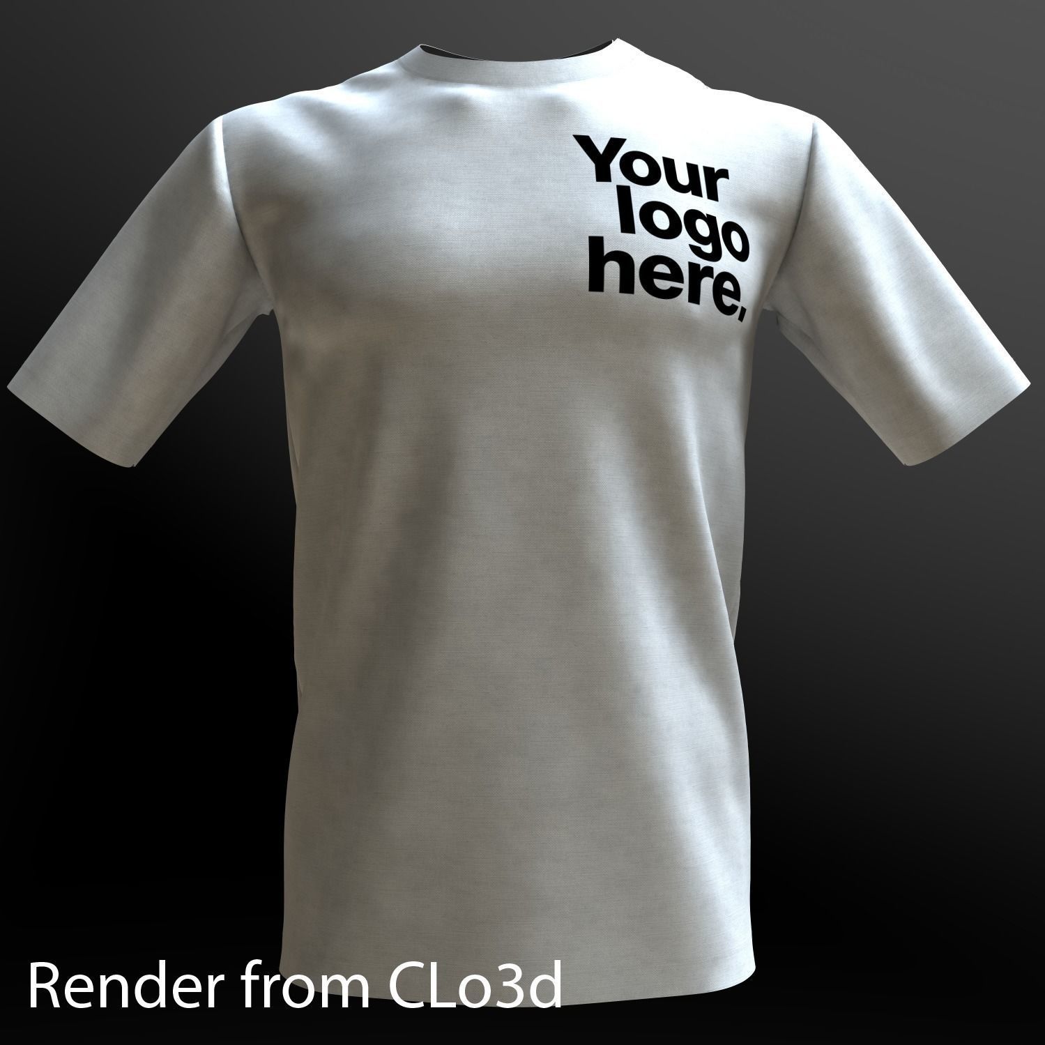 T-shirt with Your Logo 3D model_13