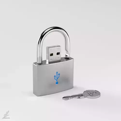 Padlock Pendrive 3D model