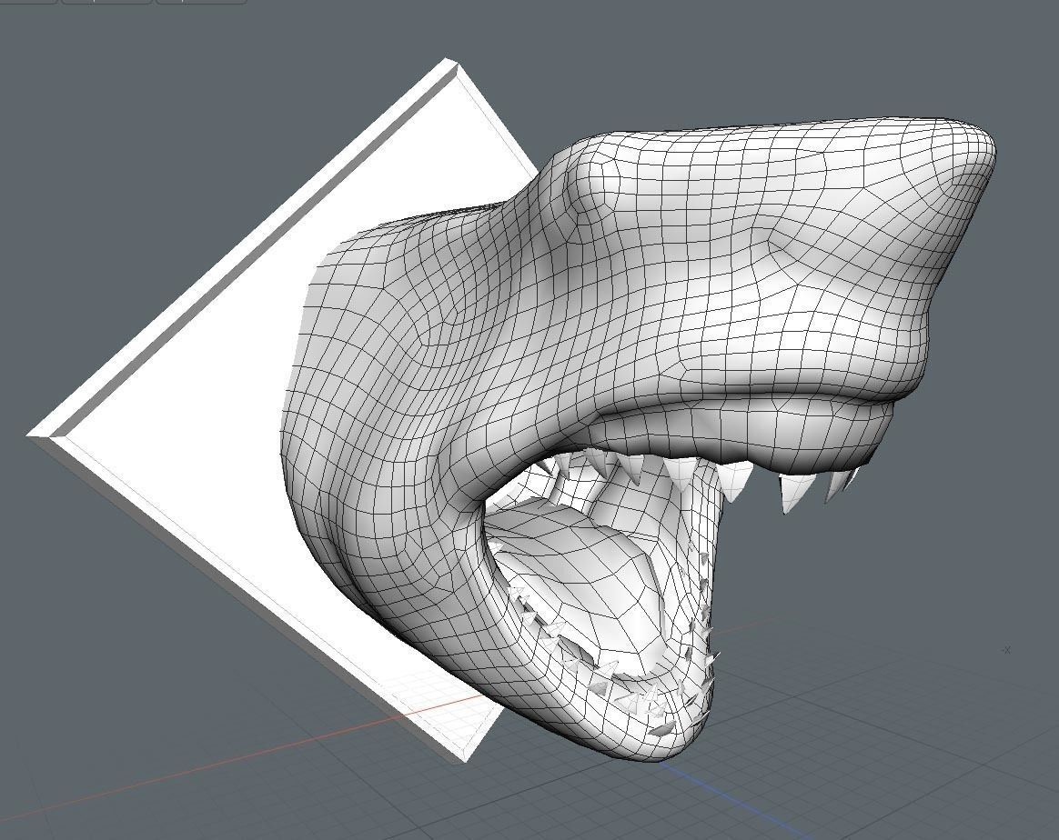Shark Head Low-poly 3D model_1