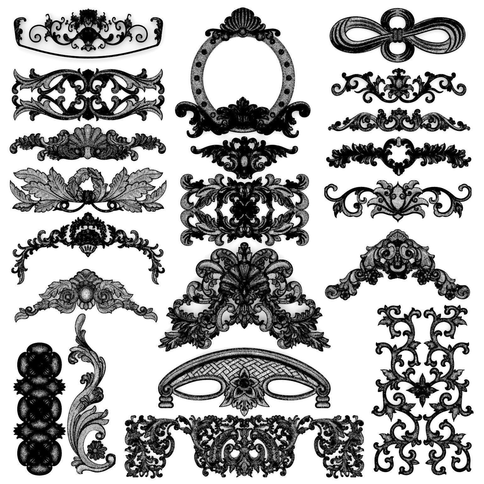 Cartouches SET 34 3D model_10