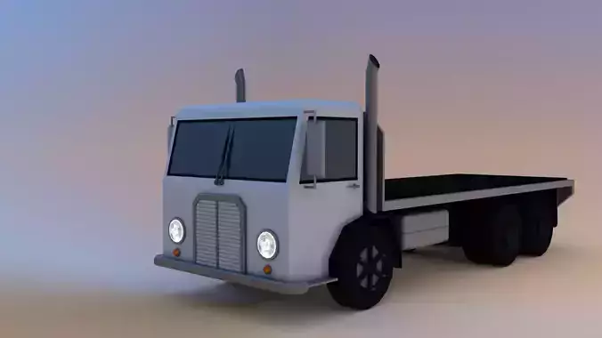  Low Poly Flatbed Truck 
