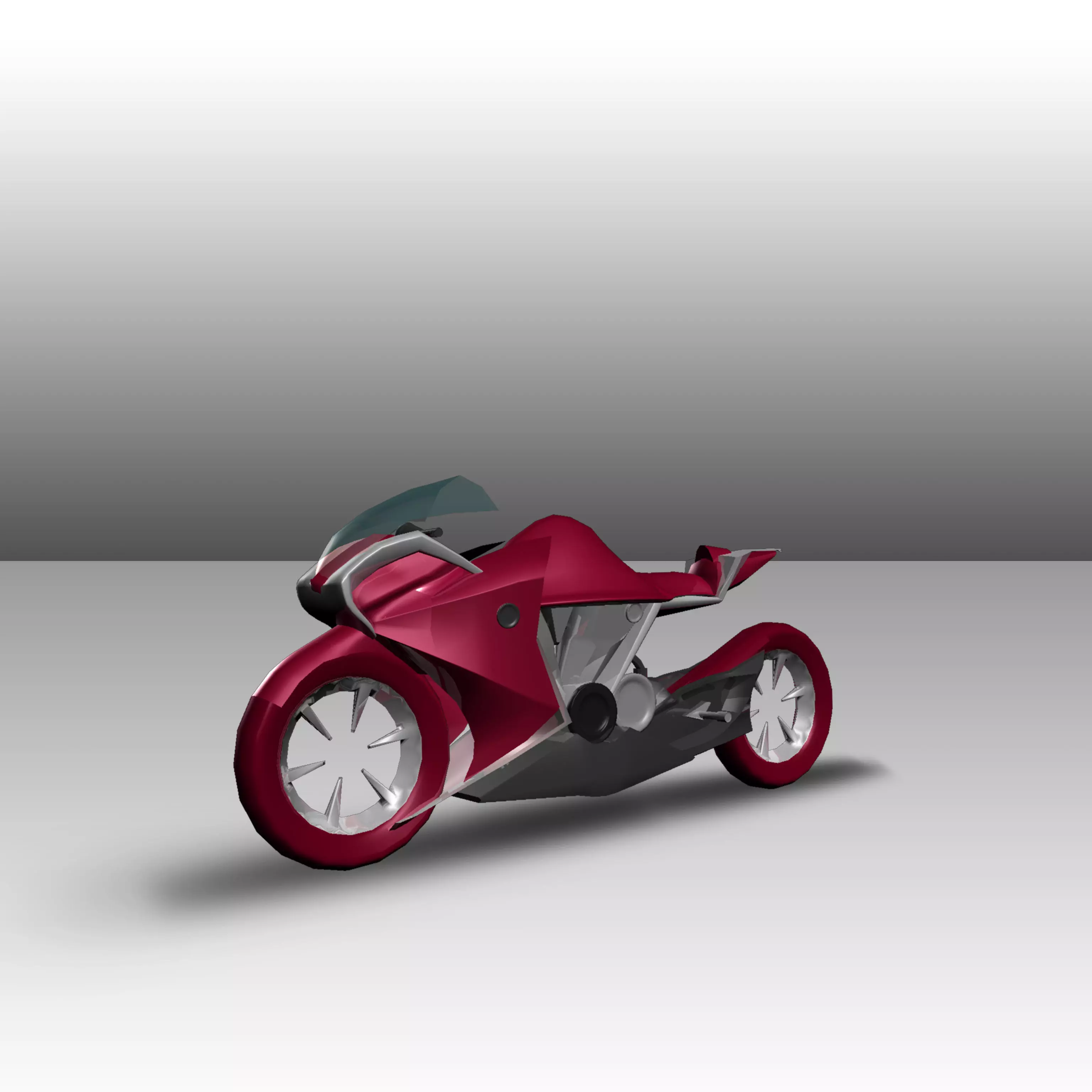 Two Future  Bike Model Low-poly 3D model_0