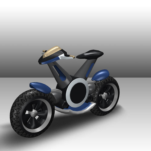 Two Lowpoly Future Bike  Low-poly 3D model