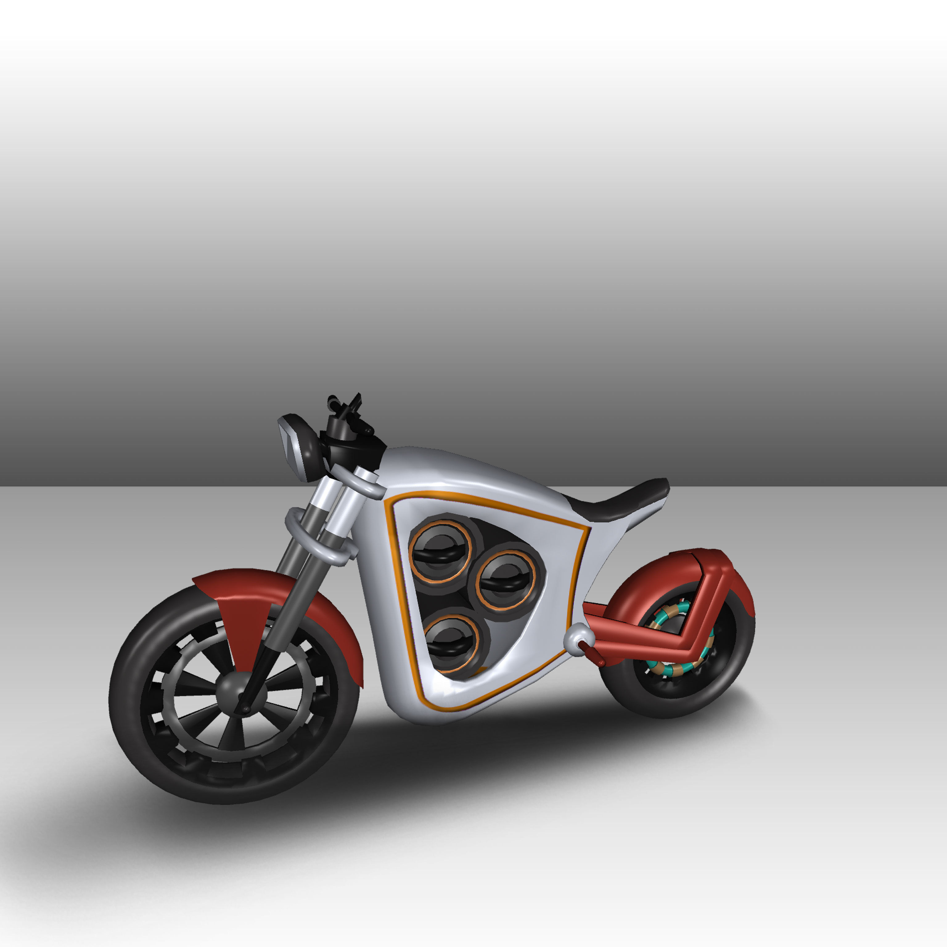 Two Lowpoly Future Bike  Low-poly 3D model_1