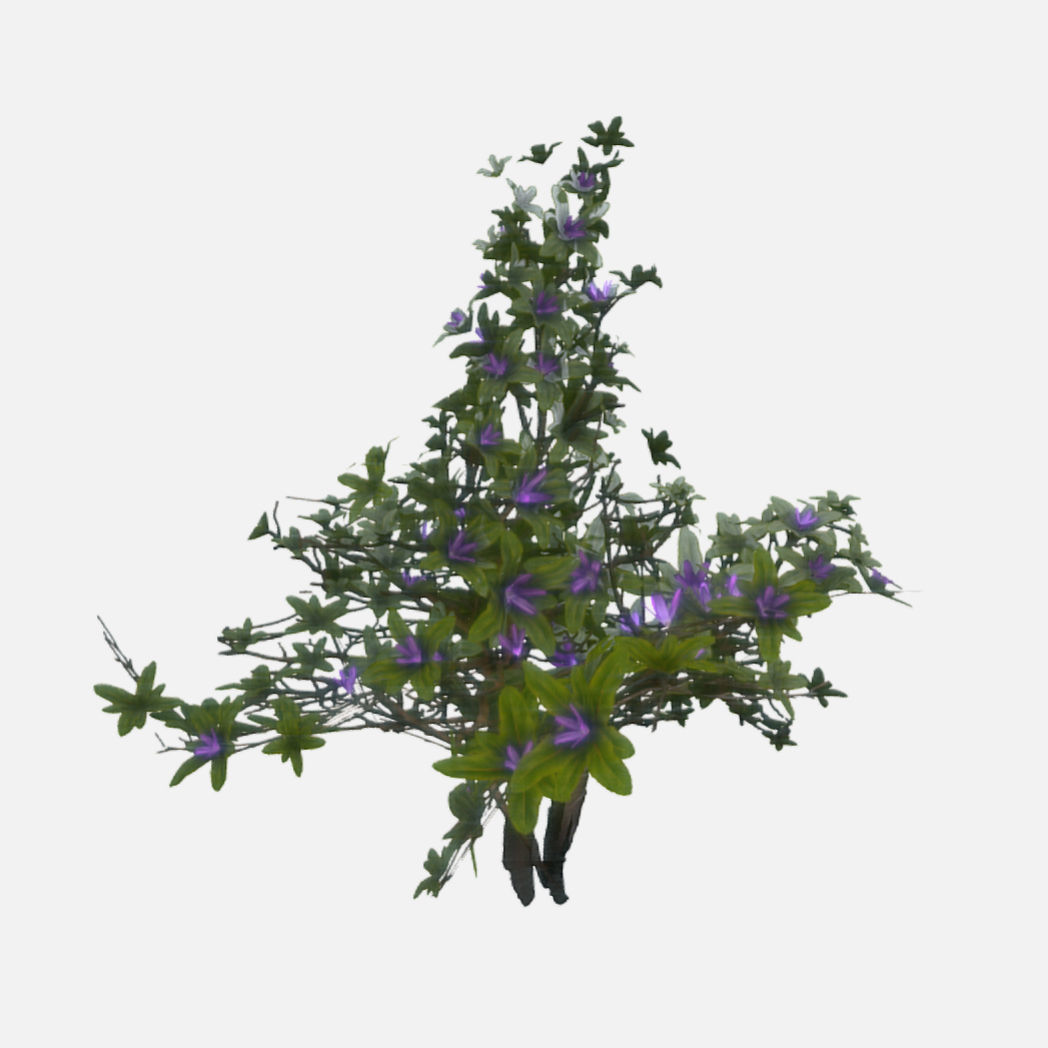 Flowering Bush Low-poly 3D model_2