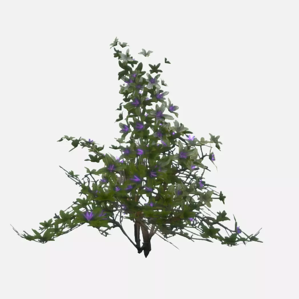 Flowering Bush Low-poly 3D model_0