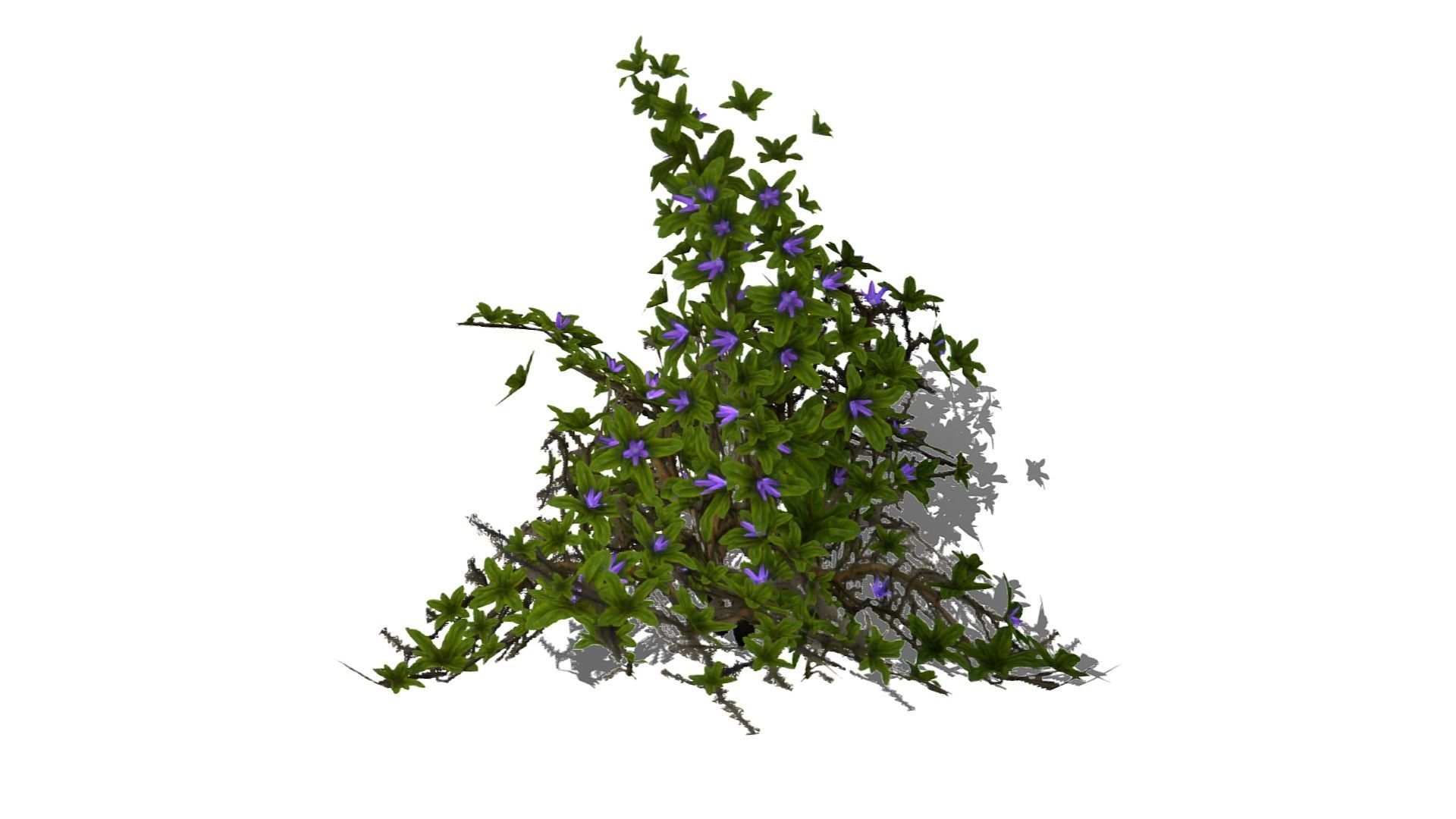 Flowering Bush Low-poly 3D model_7