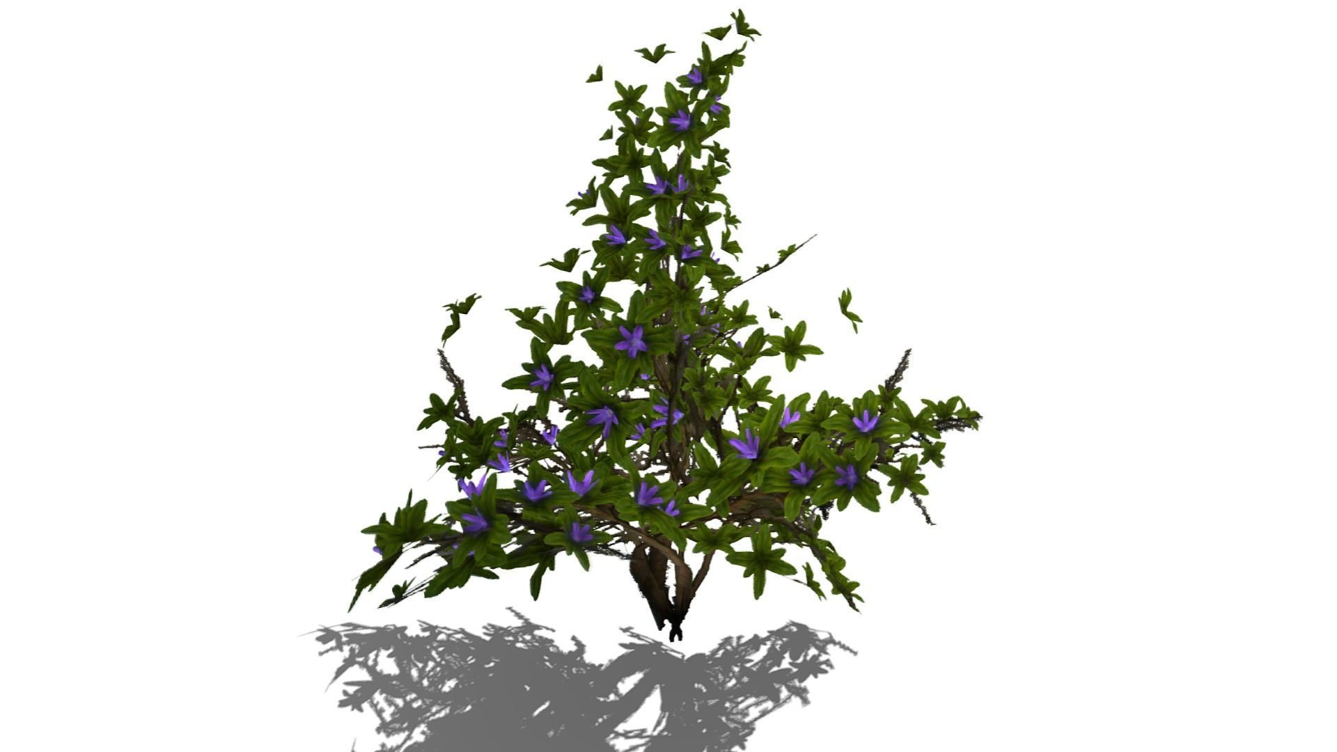 Flowering Bush Low-poly 3D model_13