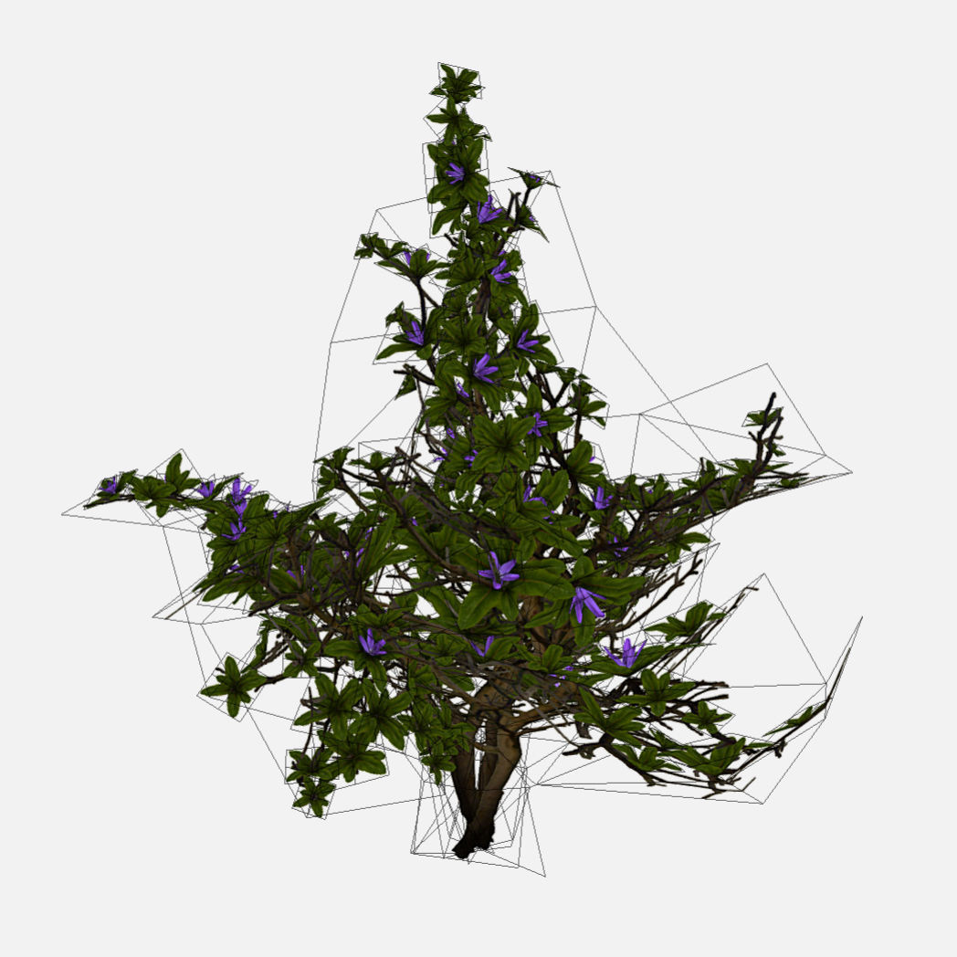 Flowering Bush Low-poly 3D model_3