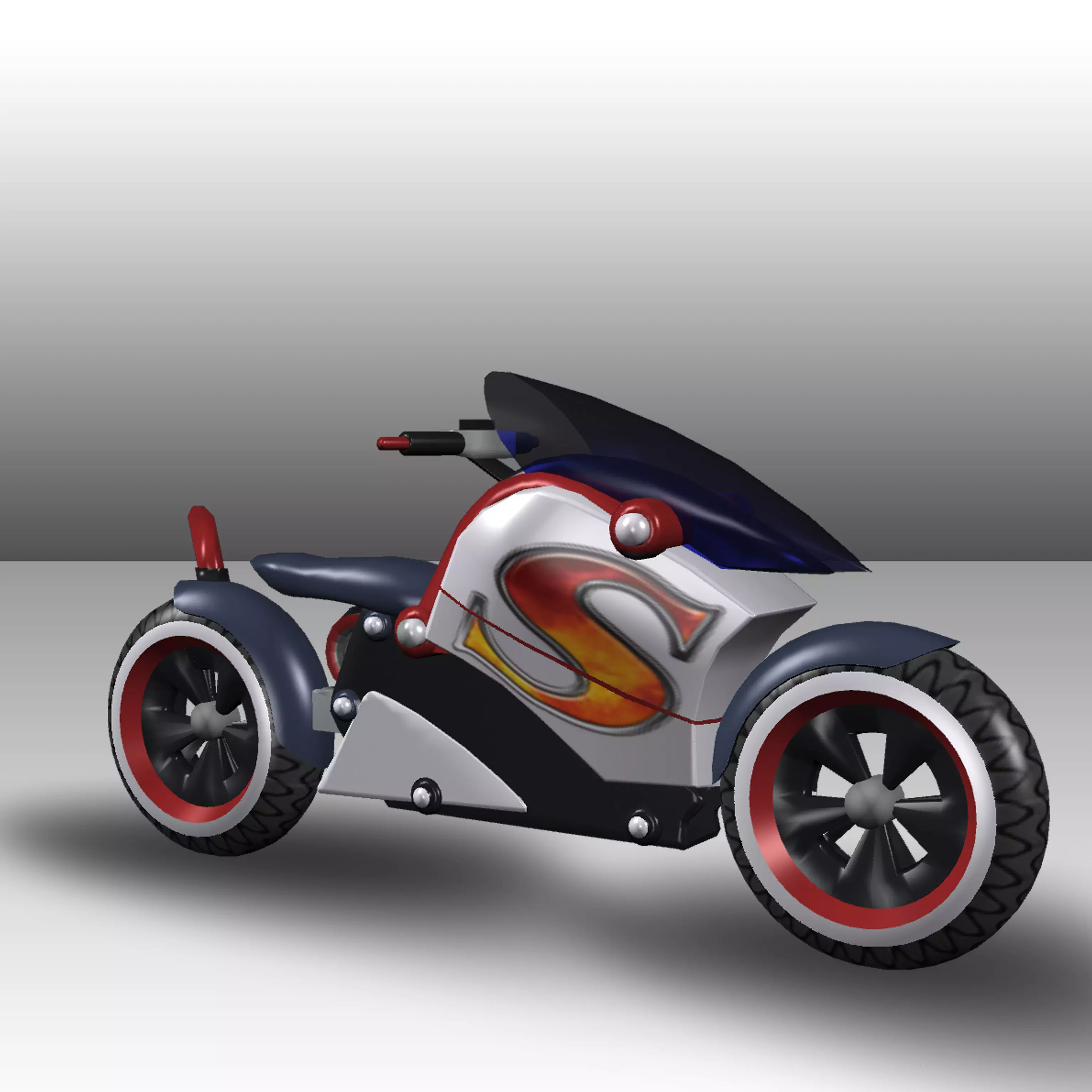 3d Game ready bike superman motorcycle Low-poly 3D model_0