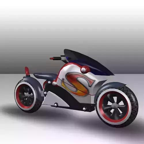 3d Game ready bike superman motorcycle Low-poly 3D model