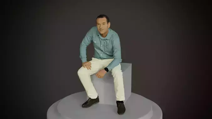 Tim sitting - 3D printable  3D print model