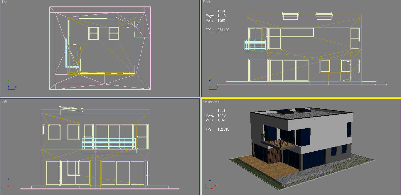 Modern House 1 Free low-poly 3D model_12