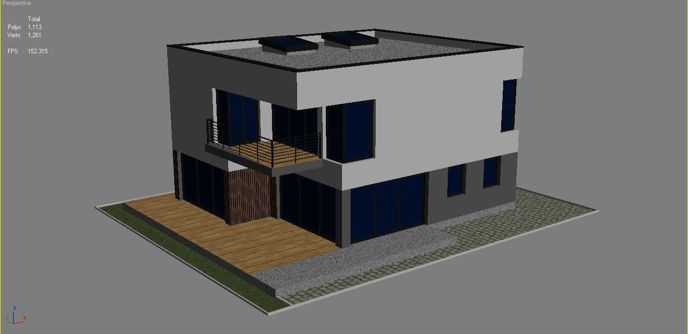 Modern House 1 Free low-poly 3D model_11