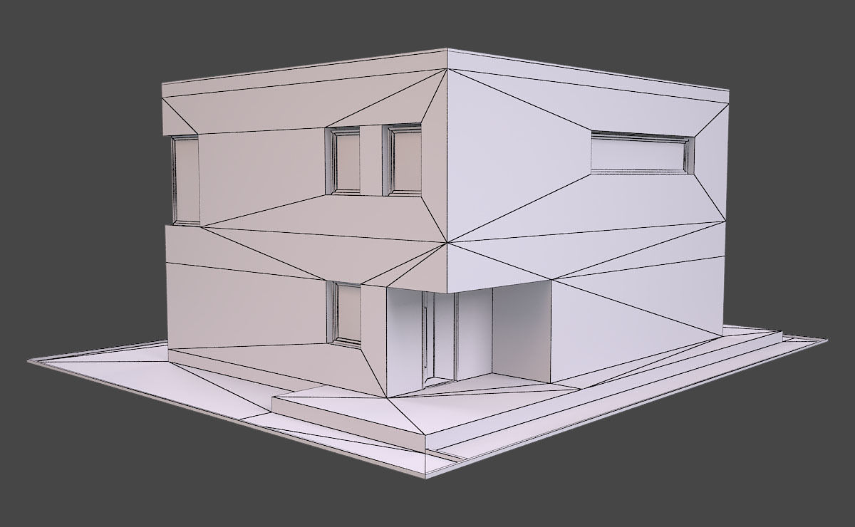Modern House 1 Free low-poly 3D model_10