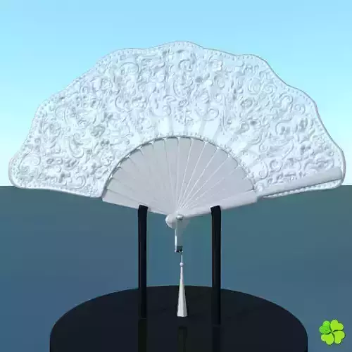 Hand fan lace multicolor low poly