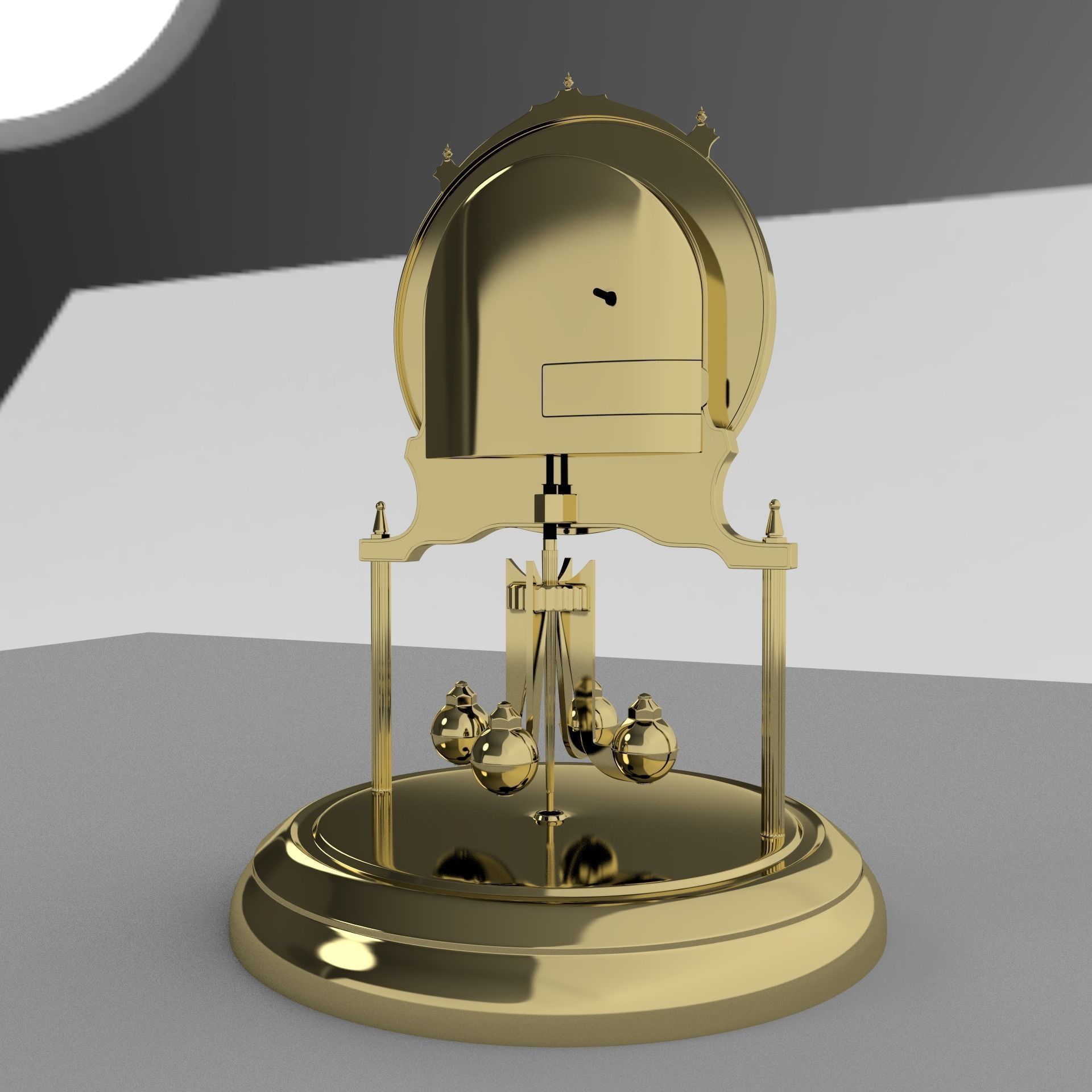 Clock gold 3D model_3