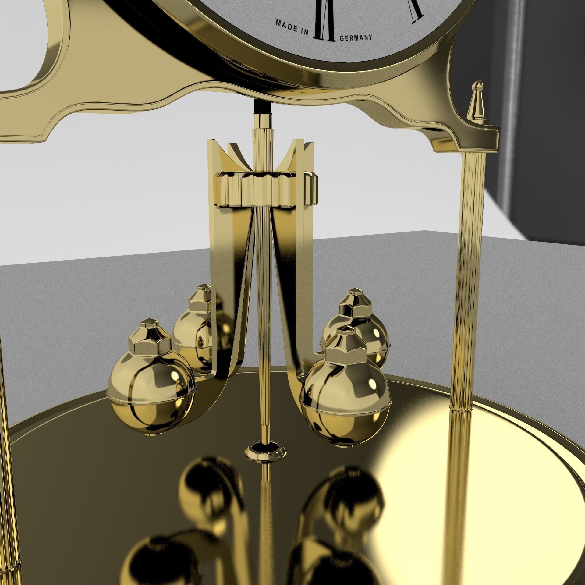 Clock gold 3D model_1