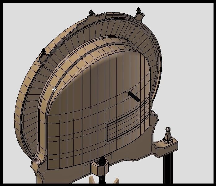 Clock gold 3D model_7