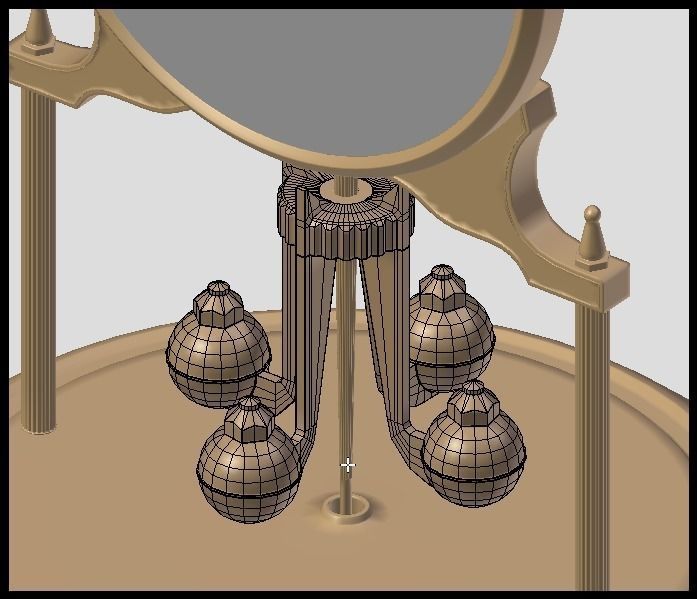 Clock gold 3D model_6