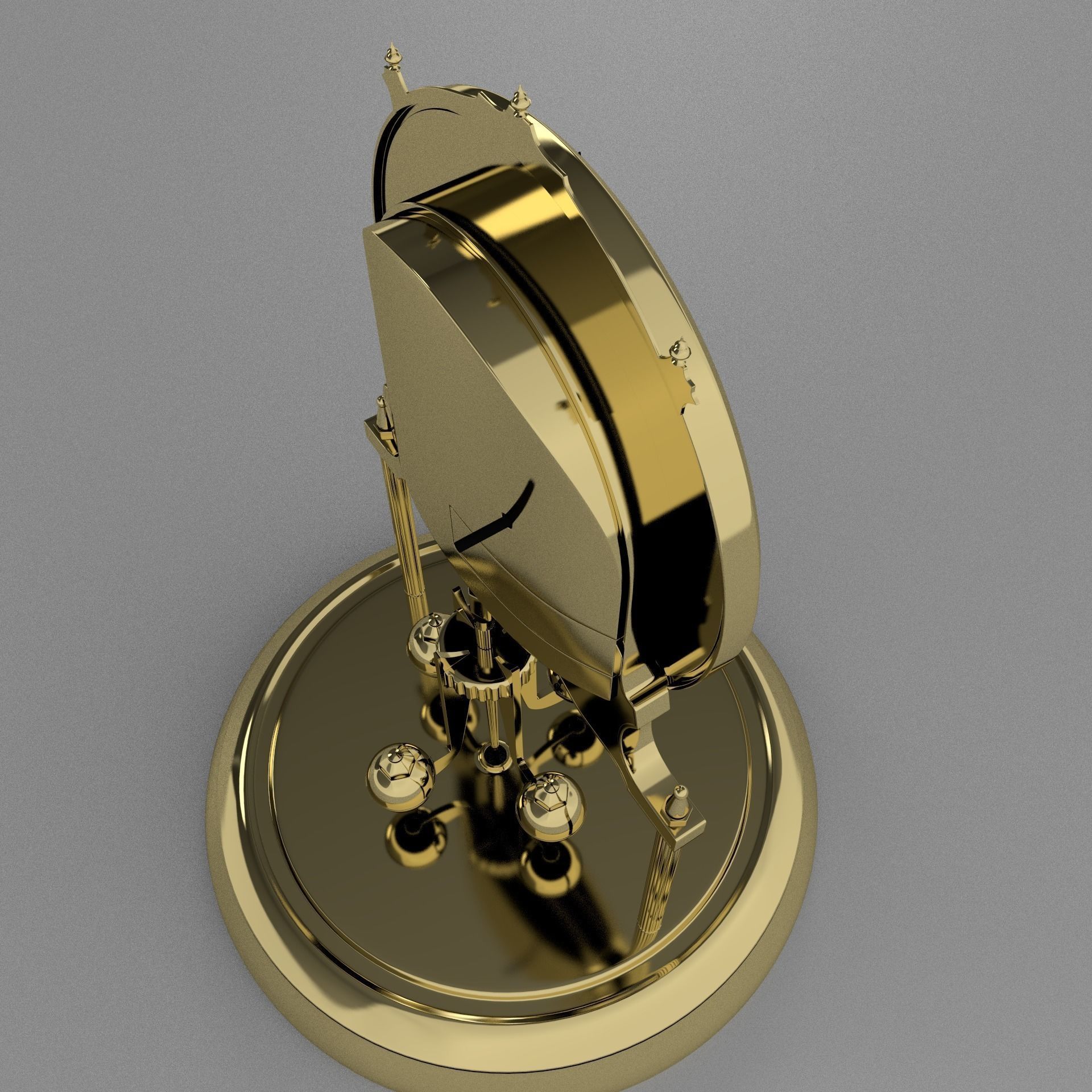 Clock gold 3D model_2
