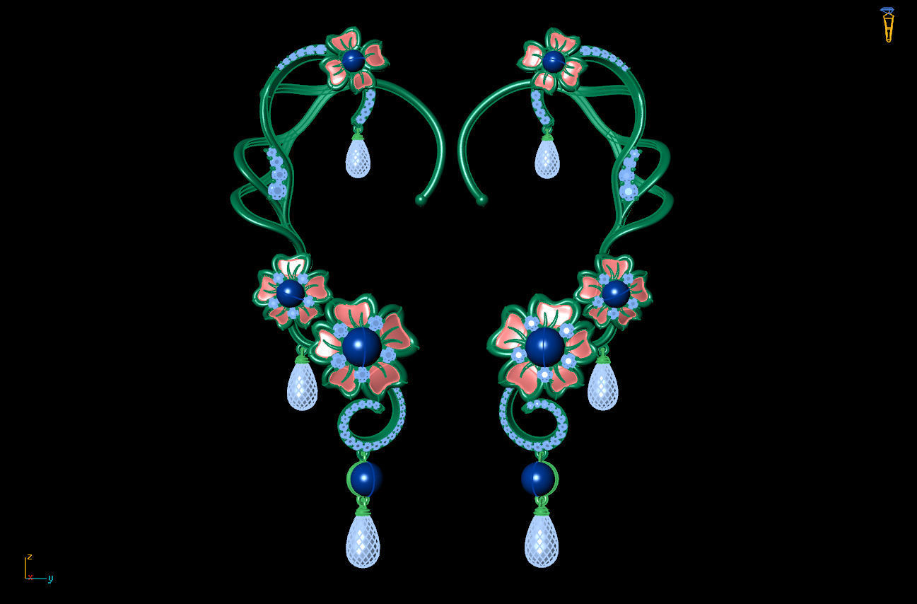 Earring 0103 3D print model_3